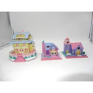 1995 Polly Pocket Clubhouse Mansion House an Bay Window House and Wedding Chapel